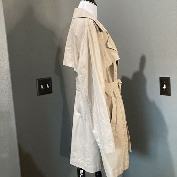 H&M Divided Cotton Trench Coat Tan Color - Picture 10 of 14